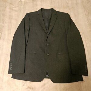 46R Men's Van Heusen Flex Blazer 2 Button Polyester Blend Sport Coat Gray